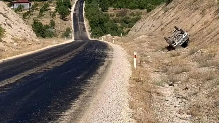 'Takla atan araçtan yara almadan kurtuldu'