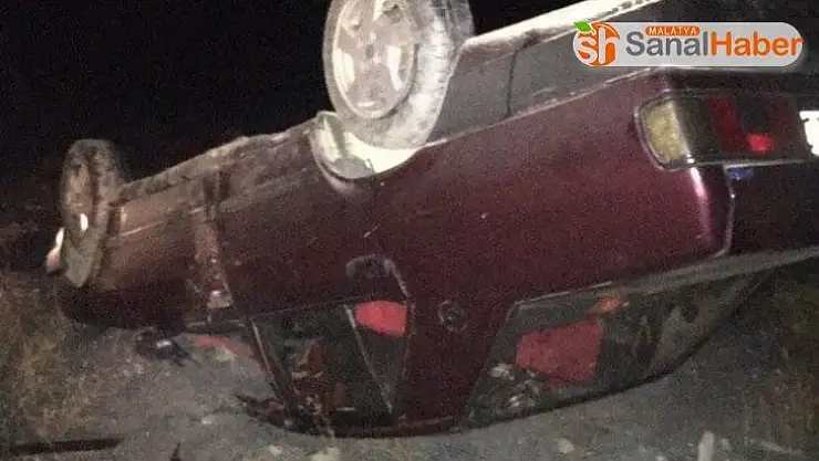 Malatya´da Takla atan otomobilin sürücüsü yaralandı