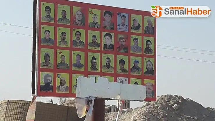 Tel Abyad'da YPG/PKK teröristlerinin tabelaları görüntülendi