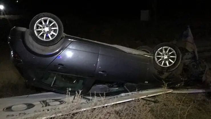 'Ters dönen otomobilden sürücü, yara almadan kurtuldu'