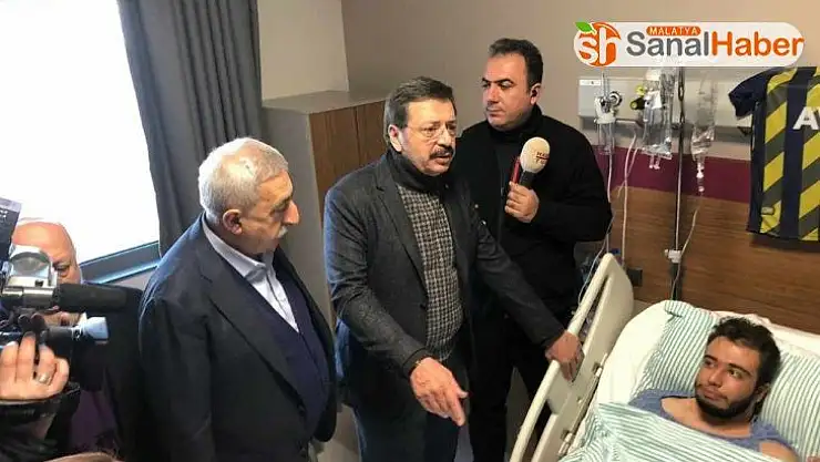 TOBB, TESK ve Hak-İş başkanlarından yaralı depremzedelere ziyaret