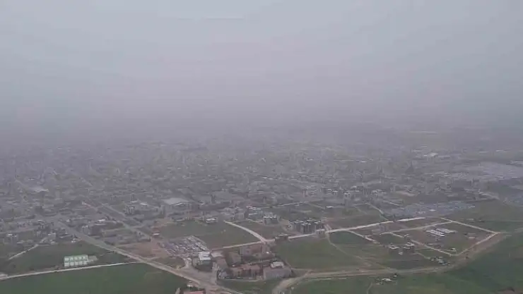'Tozun etkisinde kalan Adıyaman havadan görüntülendi'