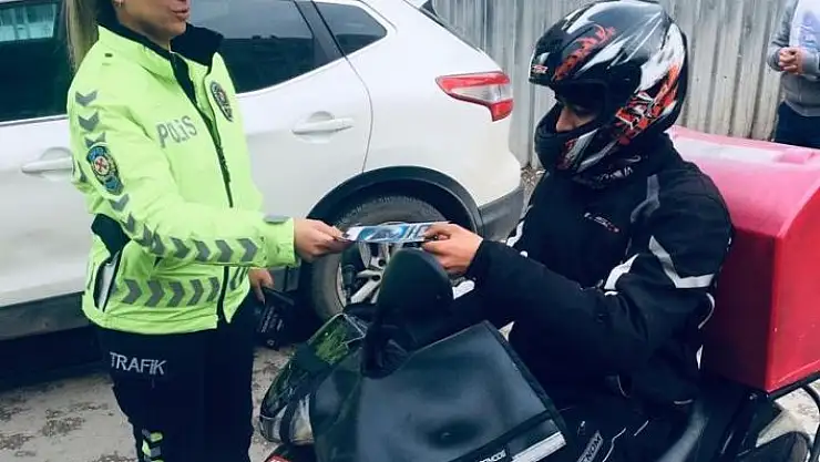 'Trafik ekipleri, motosikletli kuryeleri denetledi'