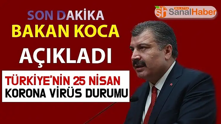 Türkiye'nin 25 Nisan Korona Virüs Durumu