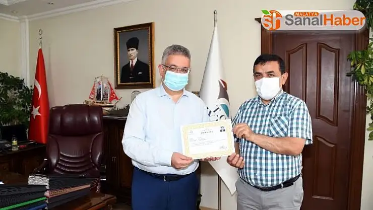 Vali Pekmez'den teşekkür belgesi