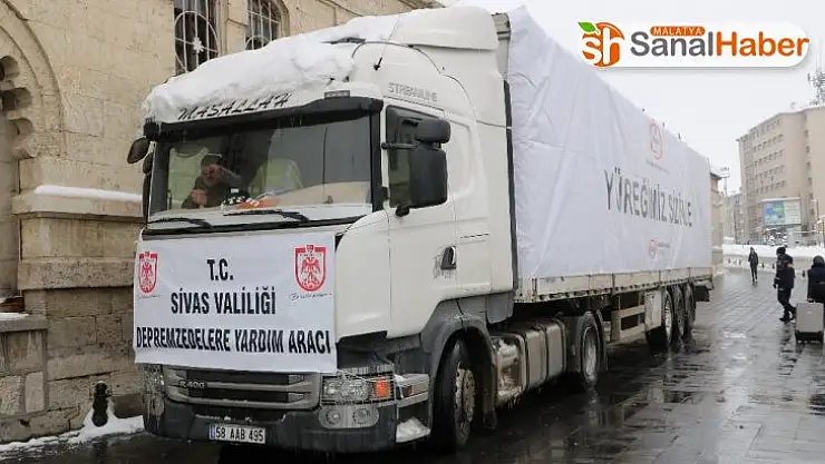 Yardım tırları Elazığ ve Malatya için Sivas'tan yola çıktı