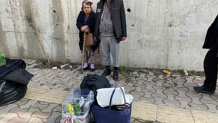 'Yaşlı çift deprem bölgesinden başka şehre sevki için kuşlarıyla bekledi'