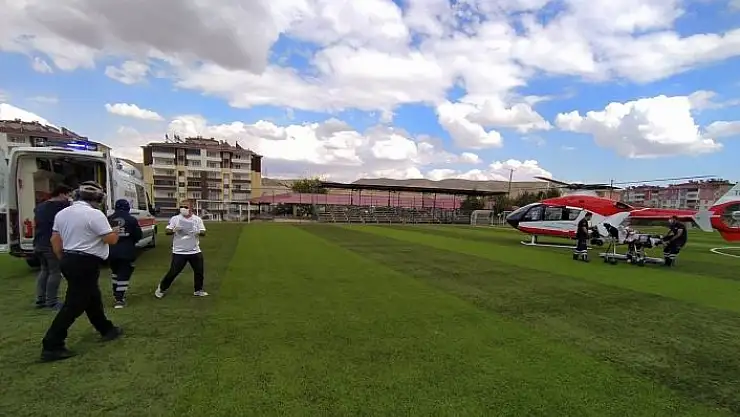 'Yaşlı kadının imdadına hava ambulansı yetişti'