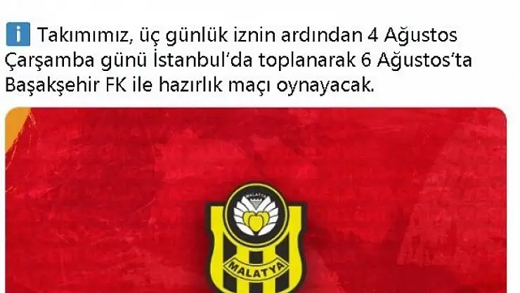 'Yeni Malatyaspor, 3. etap kamp çalışmalarını tamamladı'