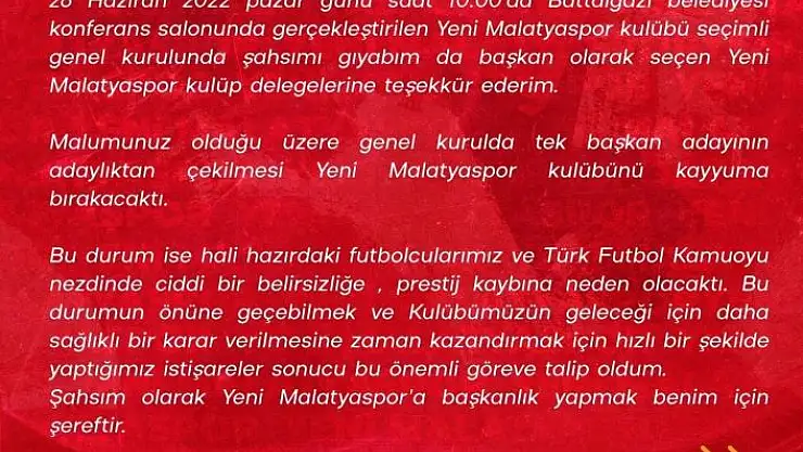 'Yeni Malatyaspor´da bir kez daha genel kurul yapılacak'