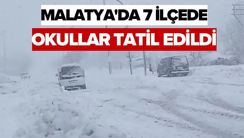 Malatya'da 7 İlçede Okullar tatil edildi