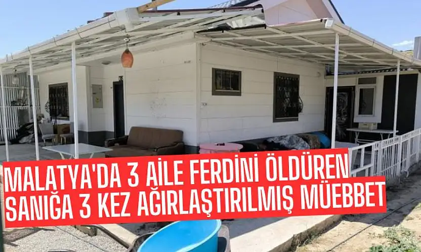 Malatya'da 3 aile ferdini öldüren sanığa 3 kez ağırlaştırılmış müebbet