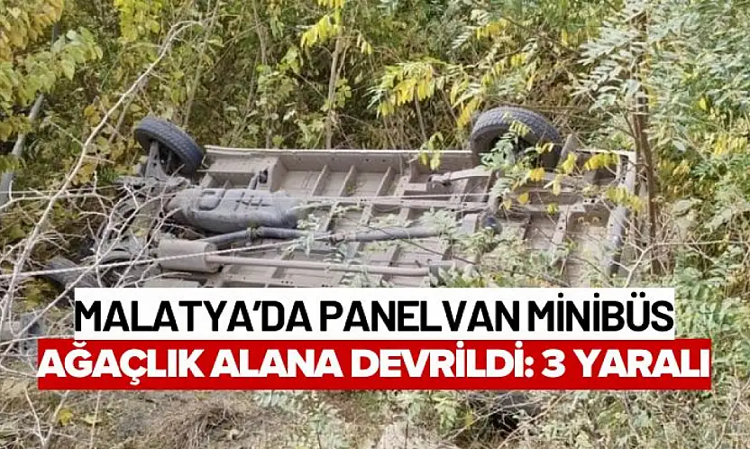 Malatya'da Panelvan Minibüs Ağaçlık Alana Devrildi: 3 Yaralı